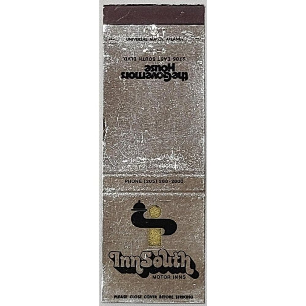 Front Strike Matchbook Cover Inn South Motor The Governors House Montgomery AL